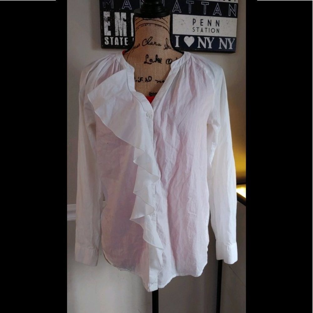 Loft Button Down Ruffled Blouse - image 1